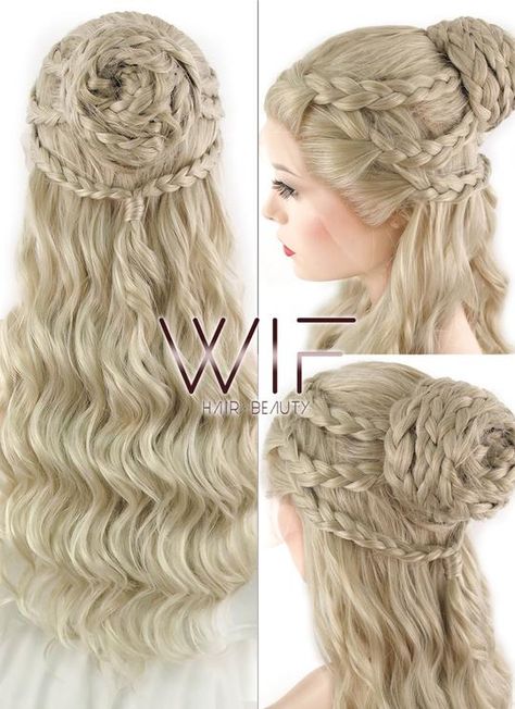 Daenerys Hair, Targaryen Hair, Box Braids Updo, Game Of Thrones Daenerys Targaryen, Game Of Thrones Daenerys, Blonde Braids, Long Box Braids, Light Ash Blonde, Braided Hairstyles Updo