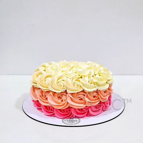 A big fan of Rosettes. They look so so pretty on cakes. Don't you agree? #rosettes #rosettecake #buttercream #cakesinvadodara #vadodaracakes Rosette Cake, So Pretty, Party Time, Butter Cream, Fan, Cake, Yellow, Pink, Quick Saves