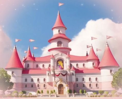 Princess Peaches Castle, Peach Castle Mario, Peaches Castle, Princess Peach Background, Princess Peach Castle, Mario Castle, Mario House, Super Mario Peach, Peach Landscape