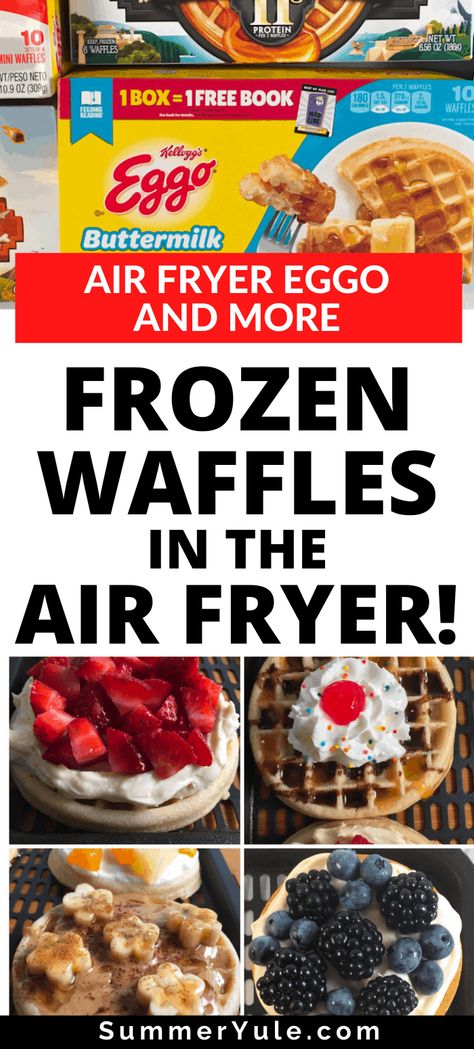 Air Fryer Frozen Waffles, Waffles In Air Fryer, Eggos Waffles, Breakfast Waffle Recipes, Air Fryer Recipes Pork, Breakfast Sandwiches Frozen, Mini Waffles, Eggo Waffles, Dessert Waffles