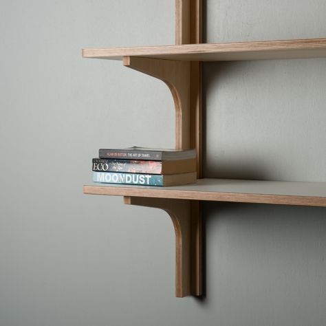 SS.1800 PLYWOOD SHELVING UNIT — Shoreditch Furniture Plywood Design, Plywood Projects, Plywood Kitchen, Wall Shelving Units, Plywood Shelves, Plywood Walls, Cnc Furniture, Woodworking Storage, Kitchen Interiors