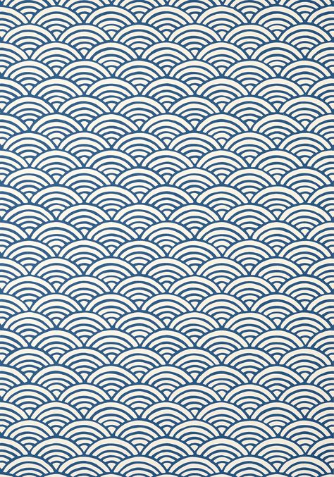 MARIS, Blue, T13377, Collection Pavilion from Thibaut Thibaut Wallpaper, Set Wallpaper, Art Deco Fan, Japanese Patterns, Vinyl Wallpaper, Japanese Design, I Wallpaper, Art Deco Design, Black Wallpaper