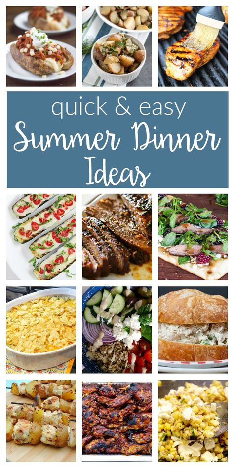 Easy Summer Dinner Ideas / Quick, healthy and delicious recipes and ideas for summer meals that your kids and family will love - chicken, bbq and more! Easy Summer Dinner Ideas, Dinner Ideas Quick, Easy Summer Dinner, Summer Dinner Ideas, Easy Summer Dinners, Chicken Bbq, Summertime Recipes, Summer Meals, Summer Recipes Dinner