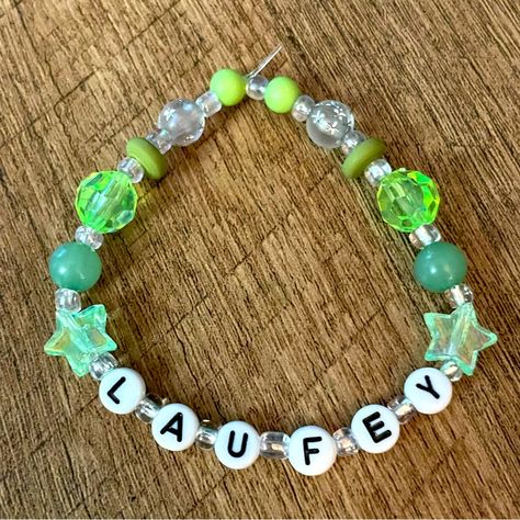 Laufey Bracelet Handmade New Without Tags Always Open To Bundles And Offers! Wallows Band Bracelet, Weird Bracelets, Green Bracelet Ideas, Diy Kandi Bracelets, Pony Bead Bracelets, Diy Friendship Bracelets Tutorial, Kandi Ideas, Dream Bracelet, Bracelet Inspo