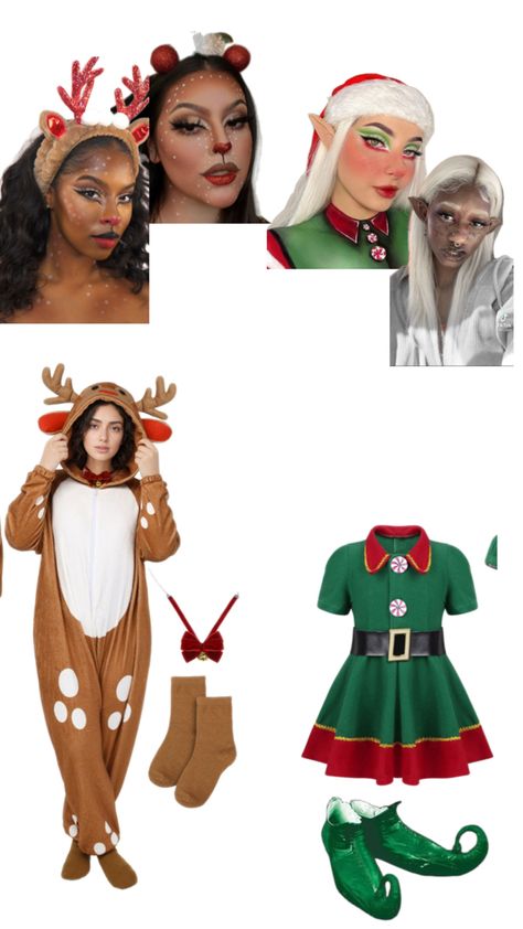 #matchingoutfit #outfit #christmas #humour #christmaself #christnasreindeer #duo #funny #costumes #cute #aesthetic #christmaspartyoutfit Duo Funny Costumes, Duo Costumes, Outfit Christmas, Funny Costumes, Spirit Week, Cute Aesthetic, Christmas Outfit, Funny, Christmas