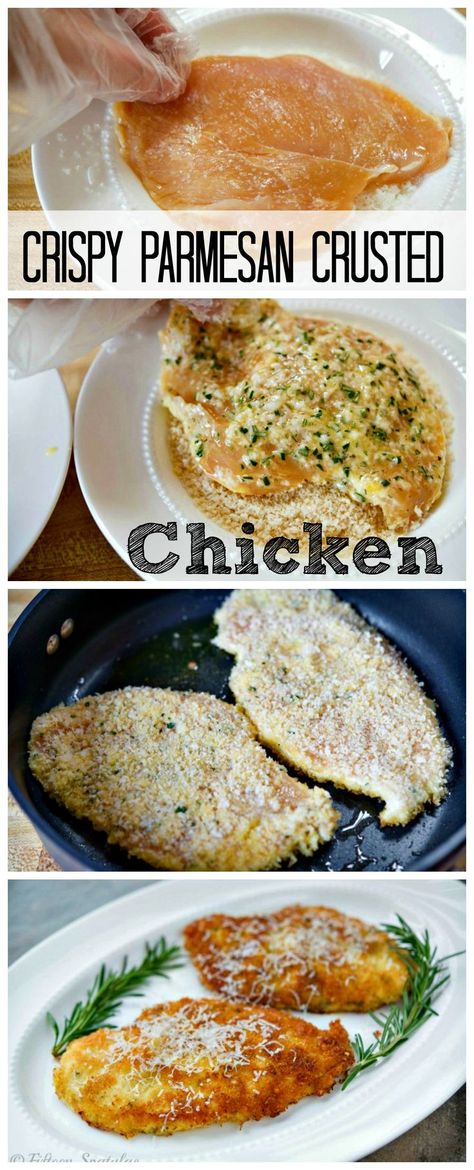 Crispy Parmesan Crusted Chicken. Parmesan Crusted Chicken, Chicken Tender Recipes, Parmesan Crusted, Crusted Chicken, Poultry Recipes, Turkey Recipes, Main Dish Recipes, Chicken Recipe, Chicken Dinner