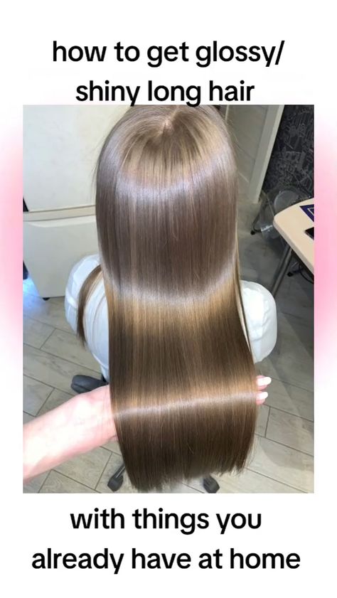 GLOSSY, SHINY, HEALTHY, LONG HAIR / HAIR CARE How To Get Glossy Hair, Shiny Hair Tips, Nails Growth, Make Hair Longer, Healthy Hair Mask, Diy Hair Care Recipes, Quick Hair Growth, Caring For Frizzy Hair, Homemade Hair Treatments