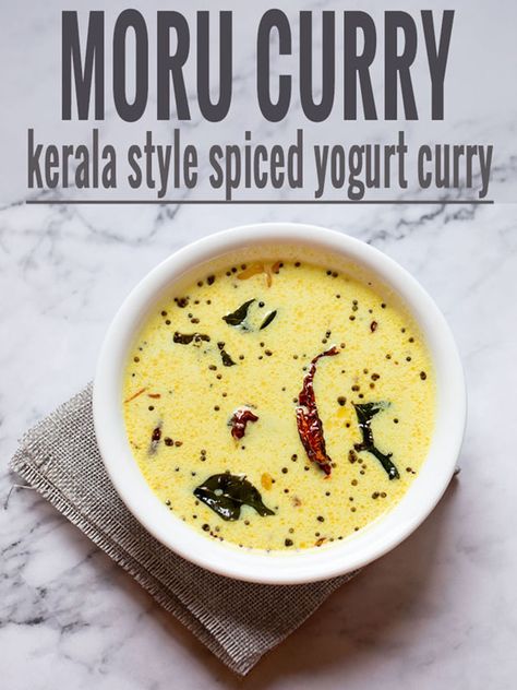 This easy and delicious yogurt curry recipe has been a family favorite for years. Try my Mom's Kerala Moru Curry for a simple and refreshing dish using buttermilk. Perfect for beating the summertime blues! Moru Curry, South Indian Vegetarian Recipes, Yogurt Curry, Cooking Curry, Summertime Blues, Indian Recipes Authentic, Methi Seeds, Easy Curry, Curry Recipes Indian