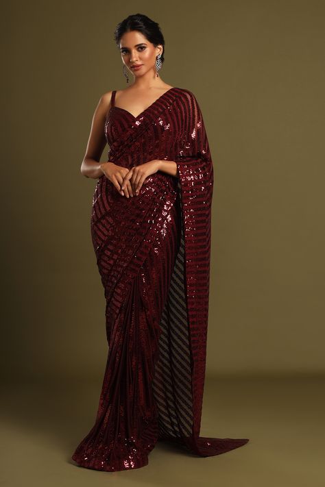 RED SAREES - Seasons India Farewell Sarees, Matching Patterns, Red Saree, Sequin, Blouse Patterns, Classic Cocktails, Blouse Designs, India, Saree