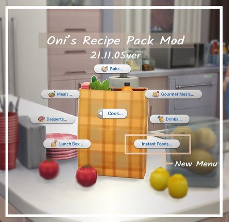 Sims 4 Cc Food Oni, Korean Food Sims 4, Sims 4 Oni's Recipe Pack, Sims 4 Cc Korean Food, Oni's Recipe Sims 4, Oni Sims 4 Food, Sims 4 Japanese Food Cc, Sims 4 Food Mod Functional, Sims4 Custom Content