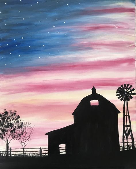 American Flag Painting, Flag Painting, Barn Painting, Simple Canvas Paintings, Canvas Painting Tutorials, Cute Canvas Paintings, Country Paintings, Easy Canvas Painting, Canvas Painting Diy