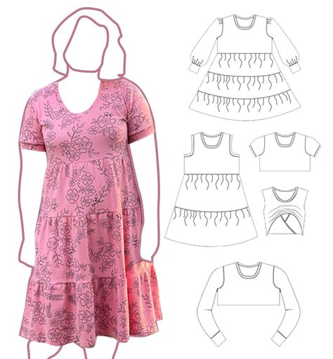 34 T-Shirt Dress Sewing Patterns – Women & Kids (9 FREE) Tshirt Dress Pattern, Sewing Patterns Women, Shirt Dress Pattern, Plus Size Patterns, Dress Patterns Free, Clothes Sewing, Womens Sewing Patterns, Tshirt Pattern, Dress Sewing