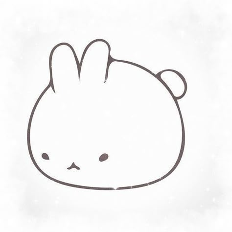 Bunny Pfp Drawing, Cute Bunny Drawing Kawaii, White Bunny Drawing, Cute Bunny Drawing Easy, Kawaii Bunny Drawing, Cute Rabbit Drawing, Bunny Doodles, Rabbit Drawing Easy, Rabbit Doodle