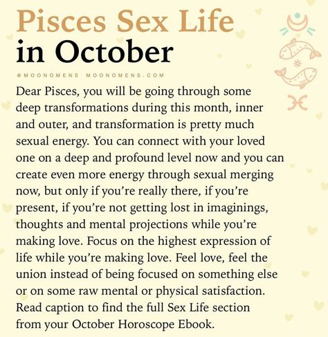 Pisces Sexuality, Moon Omens, Signs Astrology, Pisces Sign, Pisces Facts, Zodiac Signs Astrology, Pisces Zodiac, Feeling Loved, Zodiac Signs