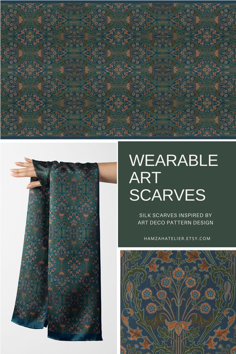 Scarves Design Inspiration, Printed Scarf Outfit, Scarves Photography Ideas, Printed Scarf Design Pattern Silk Scarves, Print Scarf Design Ideas, Wearable Scarf, Scarves Design, Scarf Photography, Print Scarf Design