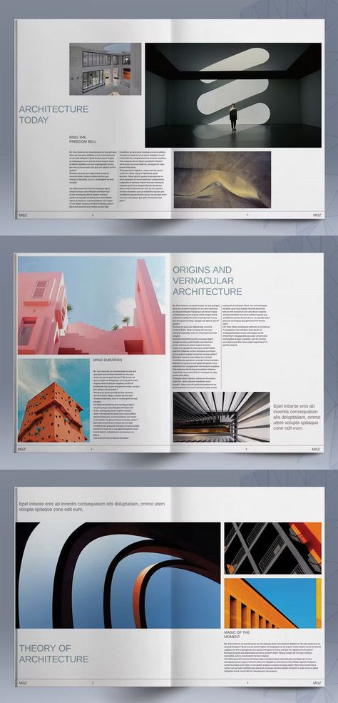 Layout Design Inspiration Architecture, Architecture Essay Layout, Architecture Publication Design, Landscape Page Layout Design, Architecture Books Design, Rfp Design Layout, Magazine Layout Design Architecture, Architecture Editorial Design, Architect Graphic Design