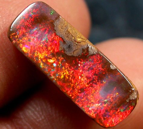 Raw Fire Opal Fire Opals, Exotic Jewelry, Types Of Opals, Pretty Rocks, Beautiful Rocks, Rocks And Gems, Minerals And Gemstones, Gem Stones, Red Fire