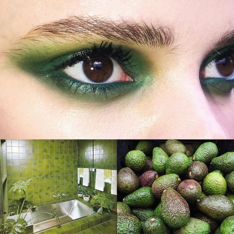 Avocado Makeup, 90s Makeup Look, Vampy Makeup, Green Avocado, Flower Makeup, 90s Makeup, Pretty Makeup Looks, Magical Makeup, Celebrity Skin