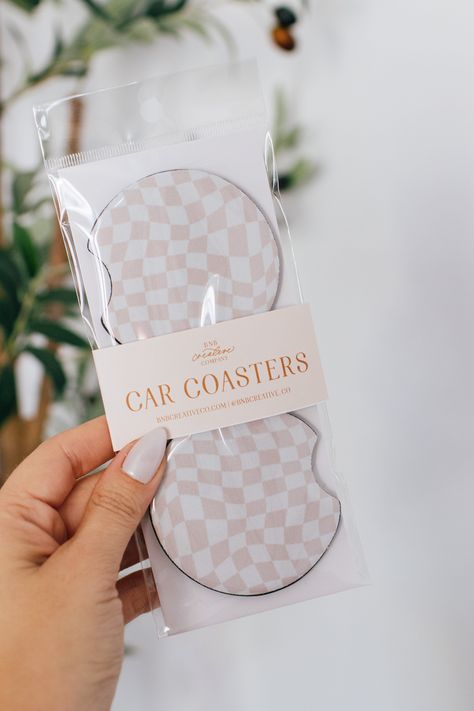 : Keep your car's interior clean and protected with these stylish and functional coasters. #carcoasters #cupholders Car Inside Decor, Boutique Gift Ideas, Cute Car Decor Aesthetic, Cute Car Decorations Interior Aesthetic, Cute Inside Of Car, 4runner Accessories Girly, Cute Car Coasters, Aesthetic Car Stuff, Car Nessesities