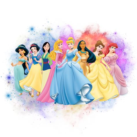 Disney Princess Clipart, Disney Princess Background, Princess Background, Cinderella Png Disney, Disney Princess Transparent Background, Colorful Castle, Princess Sublimation Designs, Disney Princess Fabric, Disney Princess Seamless Pattern