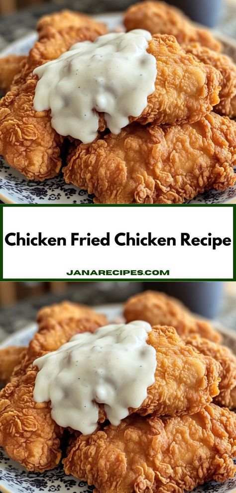 Need an exciting dinner idea? This Chicken Fried Chicken recipe delivers irresistible crunch and juicy tenderness. Perfect for any occasion, it's a family-friendly dish that will leave everyone asking for seconds. Fried Chicken Bowls, Baked Chicken Fried Chicken, Bisquick Fried Chicken Recipes, Bisquick Fried Chicken, Fried Chicken Thighs Boneless, Chicken Fried Chicken Recipe, Fried Chicken Coating, Mr Food Recipes, Turkey Meals