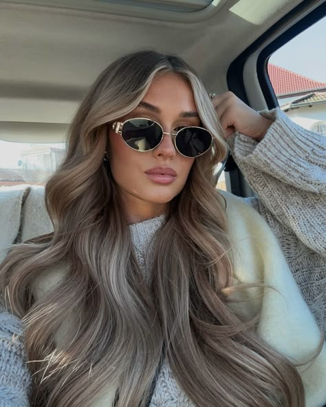 Ash Brown Hair Balayage, Ash Blonde Hair Balayage, Ashy Blonde Hair, Blond Beige, Beige Blonde Hair, Perfect Blonde Hair, Rambut Brunette, Sunglass Collection, Ash Hair