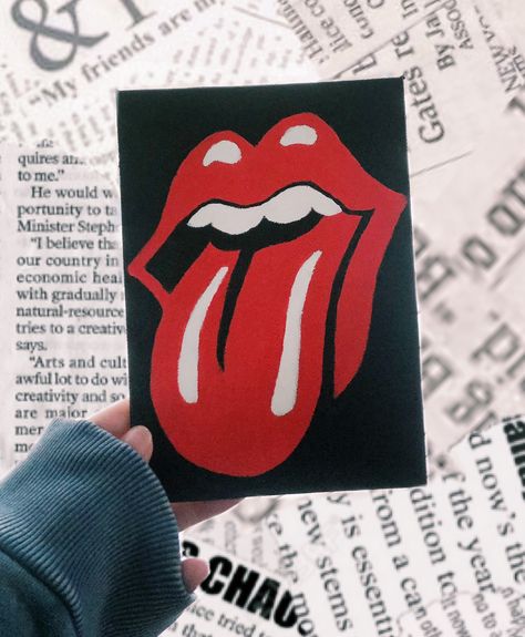 Rock Band Paintings Canvas, Music Painting Ideas Easy, 90s Painting Ideas, Pocket Ideas, Stones Painting, Aesthetic Paintings, Paint It Black, Art Night, Music Painting