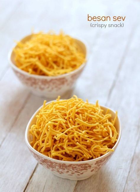 Sev Recipe - Diwali Sev Recipe with step by step pictures. How to make Besal sev plain sev for chaat. Easy sev for chaat namkeen. Diwali or festival snack. Sev Recipe, Mixture Recipe, Diwali Snacks, Pani Puri, Diwali Food, Dry Snacks, Indian Snack Recipes, Indian Snacks, Homemade Snacks