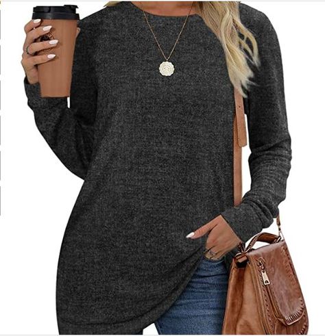 Tunic Tops For Leggings, Fitted Turtleneck, Turtleneck Shirt, Womens Crewneck, Comfy Fashion, Casual Sweatshirt, Plus Size Tops, Ladies Tops Fashion, Plus Clothing