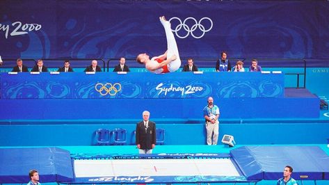 Sydney 2000 Gymnastics (Trampoline) Trampoline Aesthetic, Olympic Trampoline, 2000 Summer, Gymnastics Trampoline, Summer Olympics, Wrestling Ring, Gymnastics, Sydney, Wrestling