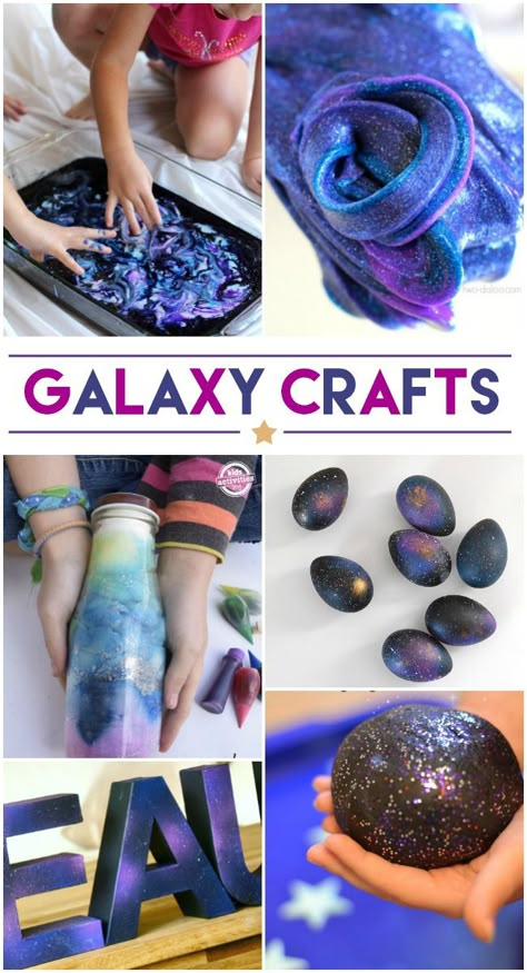 16 gorgeous crafts and activities to explore the wonders of our galaxy! Great crafts for elementary kids! Galaxy Crafts, Galaxy Party, Crafts And Activities For Kids, Diy Galaxy, Mason Jar Diy, Mason Jar Crafts, Jar Crafts, Cool Diy, Crafts To Do