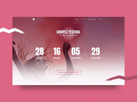 Music Festival Countdown by Kiara Oliver on Dribbble Film Festival Website, Music Festival Website Design, Music Festival Website, Countdown Website, Festival Website Design, Festival Websites, School Website Templates, Festival Website, Event Countdown