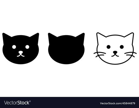 Cat Head Illustration, Free Cats, Icon Set Vector, Icon Set, High Res, Png Images, Vector Art, Adobe Illustrator, Stock Illustration