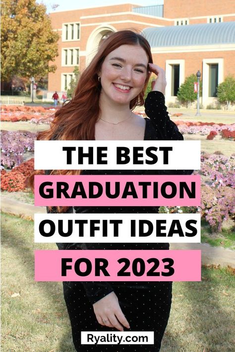 Love these university graduation outfit ideas! Definitely copying one of these when my college graduation comes up in the spring Graduation Outfit Ideas Winter, Graduation Dress Ideas University, Summer Graduation Outfit, Grad Outfit Ideas, University Graduation Dresses, Cute Graduation Outfits, Winter Graduation Outfit, University Graduation Outfit, Graduation Outfit Ideas University