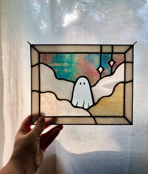 Fall Stained Glass Window, Spooky Stained Glass Art, Halloween Stained Glass Art, Easy Stained Glass Ideas, Square Stained Glass Patterns, Stained Glass Art Diy, Halloween Stained Glass Patterns, Stained Glass Halloween Patterns, Stain Glass Patterns