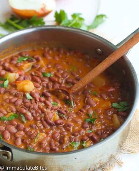 Puerto Rican Style beans - Immaculate Bites Puerto Rican Beans, Puerto Rican Style, Caribbean Foods, Hearty Stew, Boricua Recipes, Tasty Meat, Narcissistic Personality, Borderline Personality, Puerto Rican Recipes