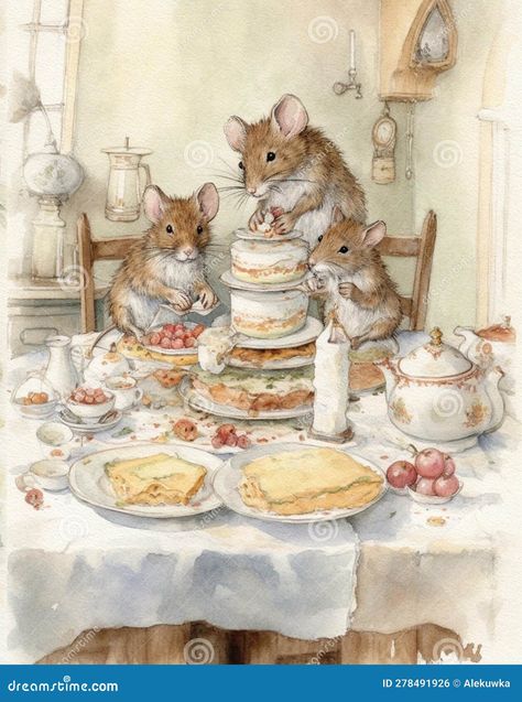 Drawing Children, Beatrix Potter Nursery, Illustration Family, Baby Aesthetic, Creature Fantasy, Pink Mouse, Girl Nursery Decor, Fairy Forest