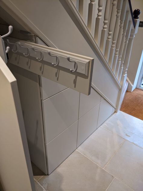 Under Stairs Storage London Hallway Coat Storage, Shoe Storage Under Stairs, Under Stairs Cupboard Storage, Stairs Storage Drawers, Under Stairs Drawers, Shoe Drawers, Stairs Pantry, Under Stairs Space, Under Stairs Storage Ideas