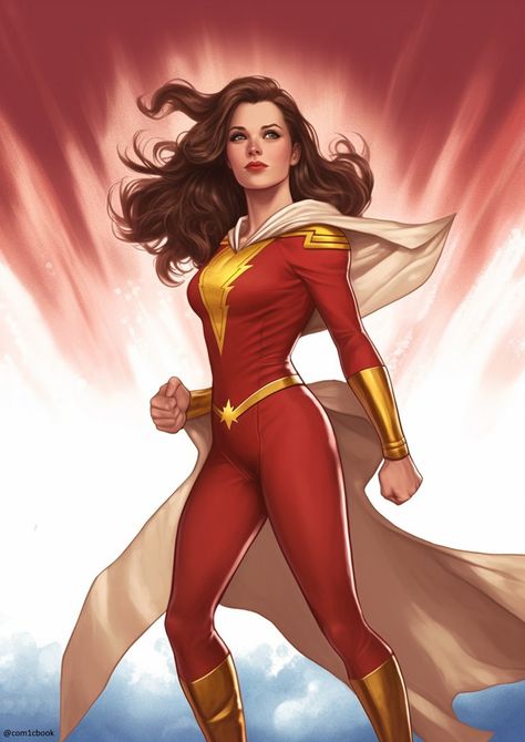 Mary Shazam, Shazam Family, Superhero Women, Original Captain Marvel, Mary Marvel, Captain Marvel Shazam, Dc Comics Girls, Super Suit, Dc Comics Wallpaper