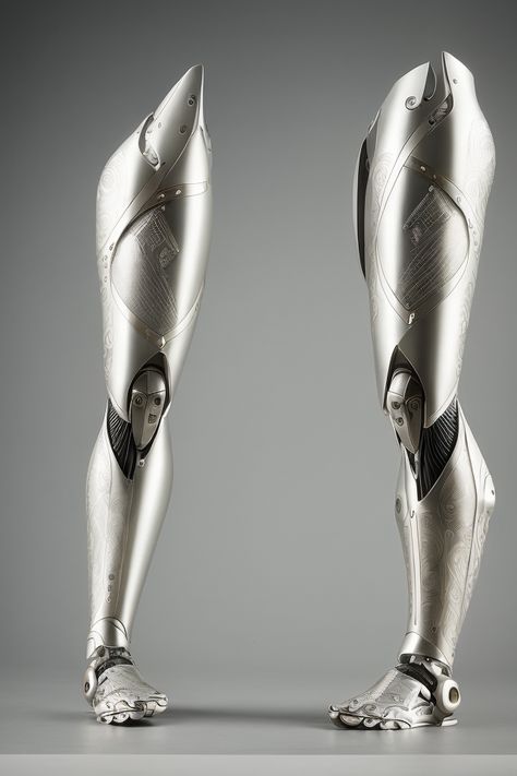 Metal Leg Prosthetic, Leg Prosthesis, Silver