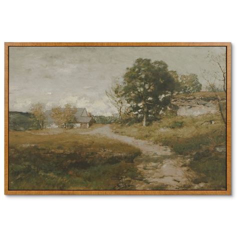 PRICES MAY VARY. CLASSICAL WALL ART DECOR: Titled "Arkville Landscape", this oil painting is the work of American landscape painter Alexander H. Wyant. This vintage painting prints can add more elements of classic and elegance to your space. QUALITY GUARANTEE: This classical oil painting is printed on canvas and wrapped on wood fiberboard, covered with waterproof film to keep the color vibrant and long last. Provide a great room decor for your living room, bedroom, bathroom, home office, home ba Landscape Wall Painting, Bathroom Wall Decor Art, Roses Painting, Landscape Vintage, Watercolor Vintage, Hanging Paintings, Office Bathroom, Prints Wall, Vintage Landscape