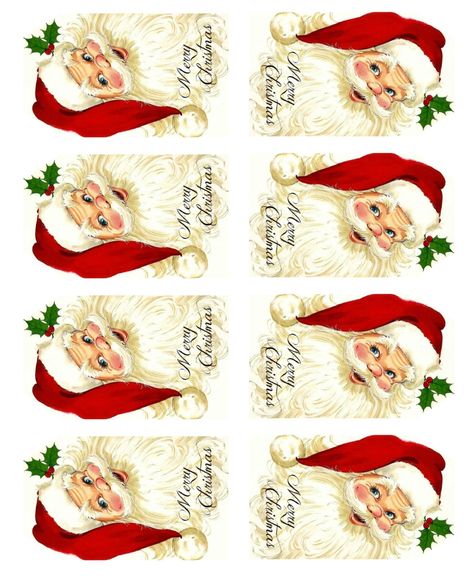 Free Santa Printables, Christmas Printable Decorations, Santa Claus Face Template Free Printable, Vintage Christmas Tags Printable Free, Christmas Emphera, Christmas Tags Printable Free Templates, Christmas Labels Printables Free, Free Christmas Printables Vintage Clip Art, Free Vintage Christmas Printables