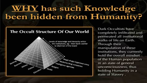 Why is knowledge hidden? De-Mystifying The Occult - Mark Passio Mark Passio, Occult Knowledge, Hidden Knowledge, Mental Healing, Spiritual Psychology, Parapsychology, Magick Book, Spirit Science, Look Up Quotes