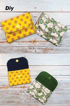 Easy Wallet Sewing Pattern Free, Card Purse Pattern, Coin Purse Pattern Free, Crochet Card Pouch, Diy Wallet Tutorial, Card Wallet Diy, Card Wallet Tutorial, Small Wallet Pattern, Tendersmile Handmade