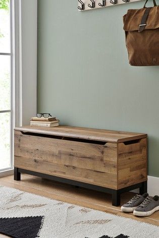 Bed Bench Storage, Hallway Storage Bench, Beautiful Entrance, Hallway Furniture Storage, Storage Hallway, Hallway Bench, End Of Bed Bench, Storage Trunk, Hallway Storage