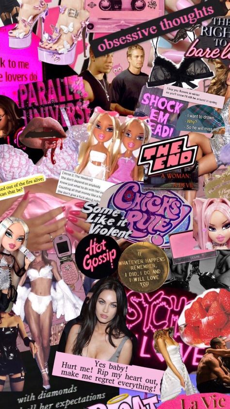 Y2k Wallpaper Bratz, Bratz Wallpaper Aesthetic, 2000 Wallpaper Aesthetic, Y2k Collage Wallpaper, Bratz Lockscreen, Bratz Collage, Y2k Aesthetic Collage, Bratz Aesthetic Wallpaper, 2000s Collage