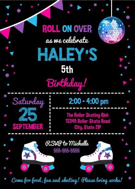 FREE Printable Roller Skating Invitation Template | FREE Invitation Templates - Drevio Skating Invitations, Roller Skating Birthday Party Invitations, Roller Skate Invitations, Roller Skating Party Invitations, Skate Invitations, Roller Skating Birthday Invitations, Roller Skate Birthday Party, Skate Birthday Party, Roller Skate Birthday