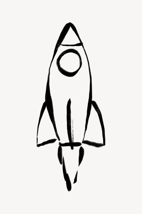 Rocket doodle clipart, drawing illustration, black and white design | free image by rawpixel.com / ton Rockets Drawing, Black And White Doodles Aesthetic, Rocket Doodle, Black And White Doodles, Rocket Illustration, Rocket Drawing, Lil Doodles, Rocket Tattoo, Doodle Clipart