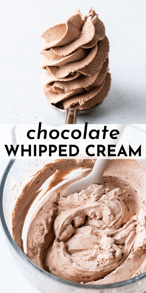 Extreme Cupcakes, Chocolate Whipped Cream Frosting, 3 Ingredient Recipe, Whipped Cream Recipe, Icing Recipes, Icing Ideas, Cookie Cookbook, Frosting Recipes Easy, Recipes With Whipping Cream