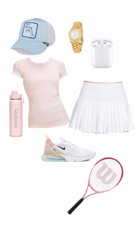 Tennis Outfits Practice, Preppy Tennis Outfit, Netball Outfits, Cute Tennis Outfit, Golf Fits, Country Club Outfit, Tennis Fits, Tennis Preppy, Tennis Practice